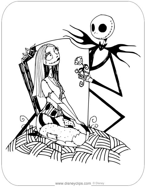 Lots of jack and sally to choose from. The Nightmare Before Christmas Coloring Pages ...