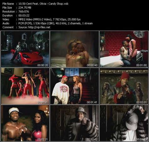 Like this catchy hook, repeated in its entirety twice: 50 Cent, Olivia - Candy Shop - Download HQ MusikVideo VOB