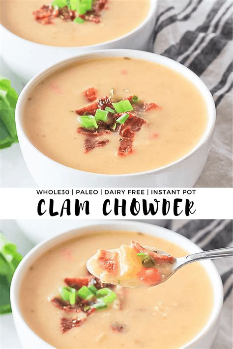 These tender clams are perfect for chowder. Clam Chowder {Whole30, Paleo, Instant Pot} - Finished with ...