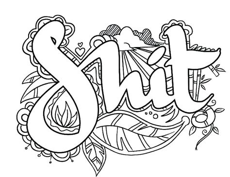 Free coloring pages for adults. Shit! Coloring Page - Free Printable Coloring Pages for Kids