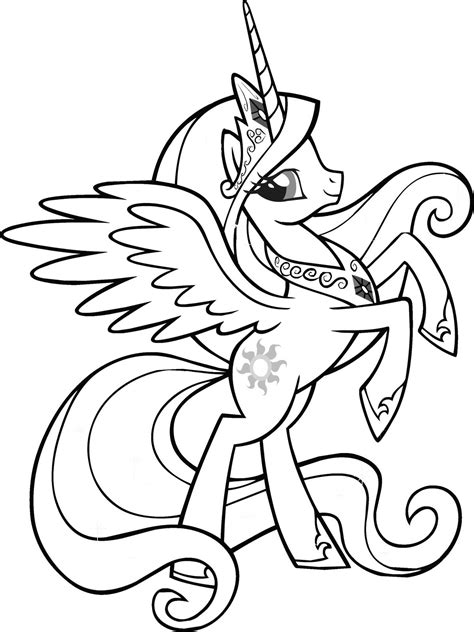 Princess celestia pony printable pages. my little pony coloring pages pdf | Alphabet Coloring Pages