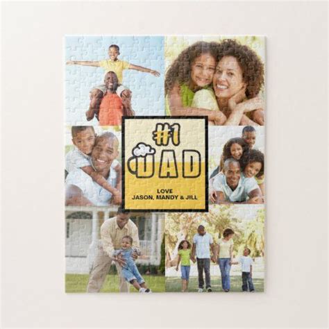 8 x 10 puzzle with gift box, 110 pieces. #1 Dad, Happy Fathers Day, Beer Theme Photo Jigsaw Puzzle ...