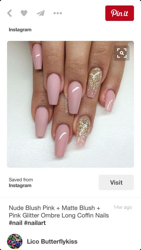 Available in more lengths and shapes. Rose Gold Ombre Nails Coffin Shape - NailsTip