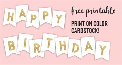 Happy birthday letters printable red. Free Printable Birthday Banner Ideas | Paper Trail Design