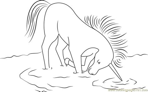Save water drawing for colouring. Unicorn in Drinking Water Coloring Page - Free Unicorn ...