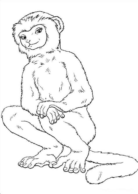 Free monkey coloring page printable. Realistic Monkey Coloring Pages - Coloring Home