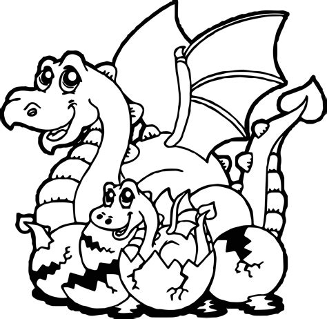 Baby shark and baby fish. cool Baby Dragon Cartoon Coloring Page | Cartoon coloring ...