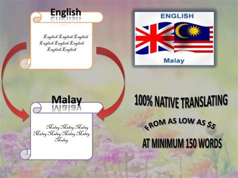 Your search for malay to english translation returned 105 results in the following categories: Perfectly translate english to malay and vice versa by ...