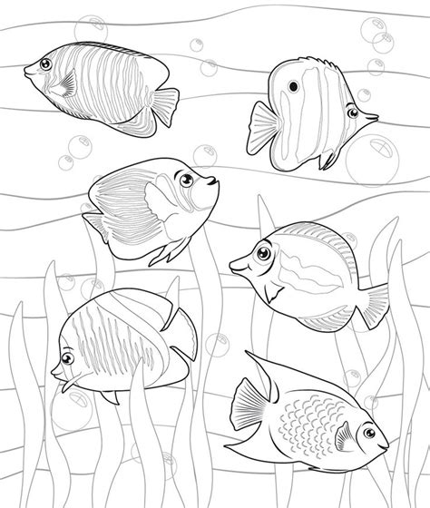 Tropical fish sea fish fish coloring pages. Little fish coloring pages | Dibujos para colorear ...