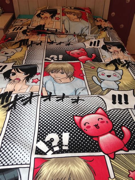 La housse de couette 200x200 cm peut également parfaitement convenir pour un lit de 140 cm de large. Bulles de cerises: Chambre d'inspiration manga