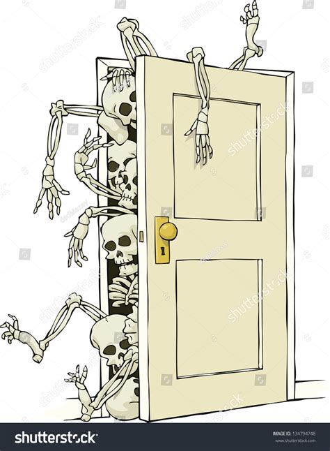 So glad it's on here ♥. Cartoon Skeletons Closet Raster Version Stock Illustration ...