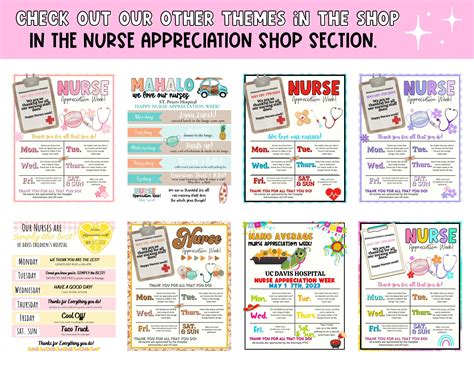 Nurse Appreciation Week Theme 2023 Itinerary. Nurses Week - Etsy Canada