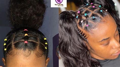 Wrap the ponytails with colorful rubber bands. Rubber bands hairstyles on 4c &curly hair /Natural ...
