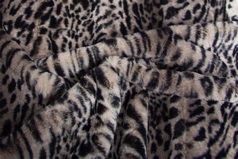 Ferocious and wild, with style and spunk! Grey Leopard Faux fur fabric by the metre - 2RK362 Grey ...