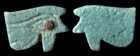 Small bicolor faience eye of horus amulet. Ancient Resource: Egyptian Ujats / Udjats / Wadjets / Eye ...