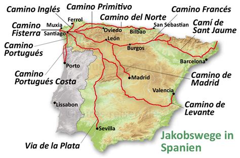 Unsere spanien karte im überblick spanien politische karte. Jakobsweg Spanien: Besser informiert mit PURA pilgern ...