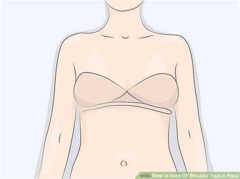 Apply a piece of tape to the top of your bra strap and then push it into the interior of your shirt's shoulder or strap. How to Keep Off Shoulder Tops in Place: 9 Steps (with ...