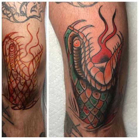 Clean, professional, and always nice. Snake Knee Tattoo by Scott Updike @ Charmed Life Tattoo in Lexington, Kentucky | Life tattoos ...