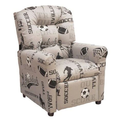 It is great for lounging in your entertainment room while gaming or watching movies. Brazil Furniture 4-Button Back Child Recliner - Sports ...