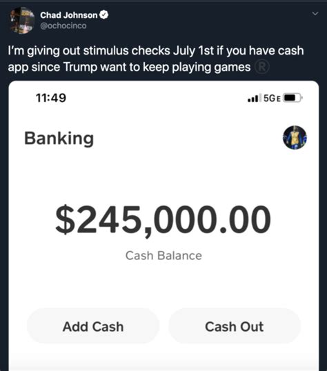 And to help individuals find an instant unemployment deposit, cash app can play an important role. Chad "Ochocinco" Johnson: I'm Giving Out Stimulus Checks ...