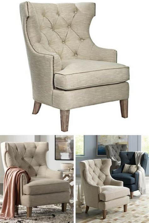 Home accents online and in stores. Reese Studio Oatmeal High-Back Accent Chair - #8G308 ...