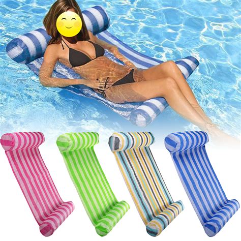 Pool floats and floating lounge chairs from in the swim can help define your swimming pool the way furniture can define your living room. 51.9X27.5In Inflatable Water Hammock Water Floating Bed ...