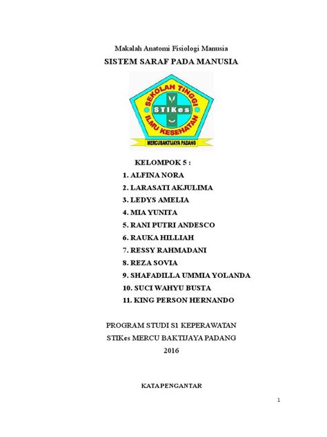 Sistem saraf merupakan salah satu bagian yang menyusun sistem koordinasi yang bertugas menerima. Makalah sistem saraf.doc