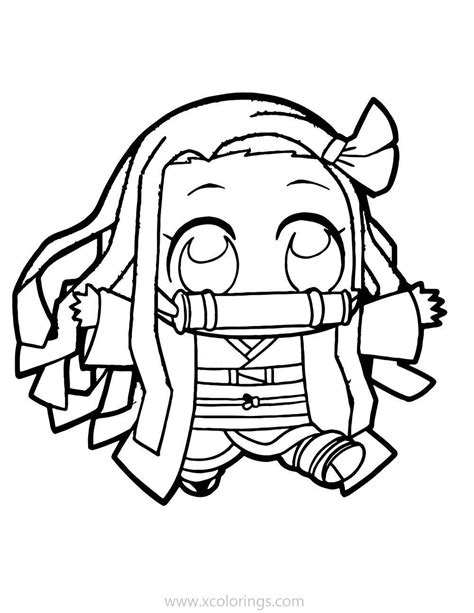 Nezuko kamado ochaco uraraka raphtalia. Demon Slayer Coloring Pages Chibi Nezuko Kamado ...