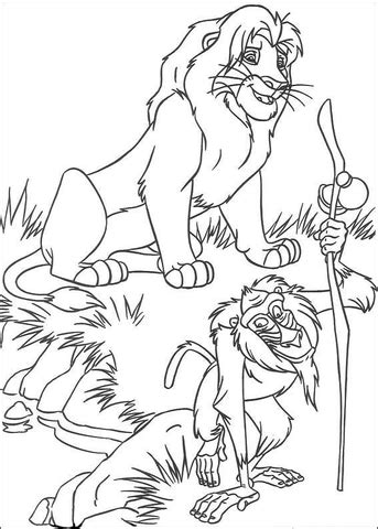 If your kids are into lions, they may also like my recent cheetah coloring pages. Musafa And Rafiki coloring page | Free Printable Coloring ...