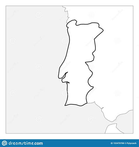 Map Of Portugal Black Thick Outline Highlighted With ...