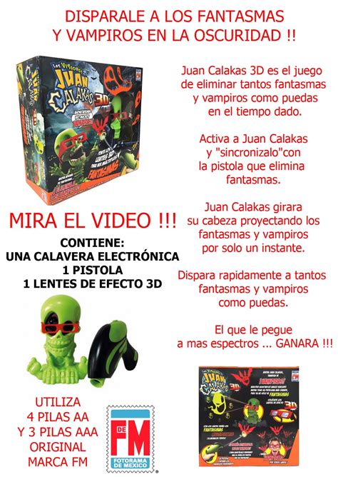 Juan calakas tiene una historia más para contar, estáen busca del tesoro y para ello tiene que atrapara a los piratasfantasmones que aparecerán en los nuevos ¡6proyectores! Juguetería León: LAS VISIONES DE JUAN CALAKAS 3D DISPARA A ...