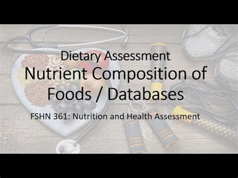 However, the 1997 fcd only covered limited. Dietary Assessment - Nutrient Composition of Foods ...