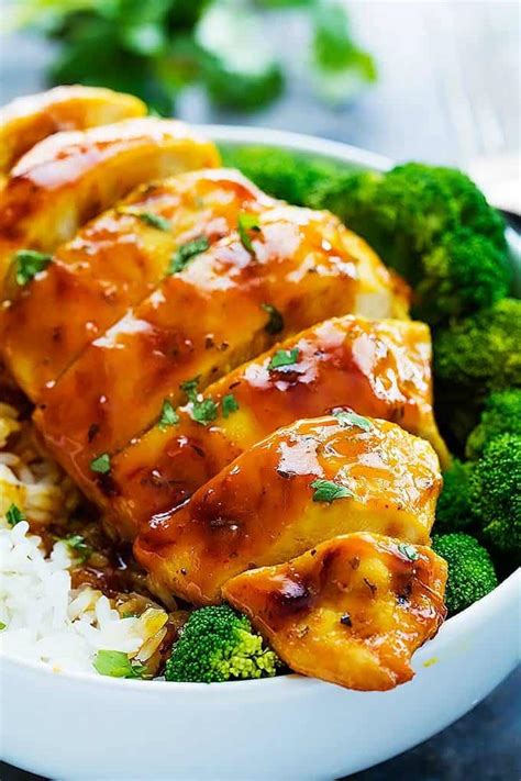 Chicken thighs are used in this recipe because they will stay moist during the long baking process. Baked Honey Mustard Chicken | Creme De La Crumb