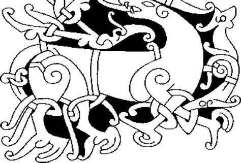Black and white viking style art of a tiger. Mammen Style - Viking Art - Tattoo Magic