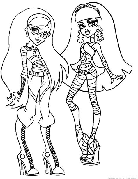Get together for a sleepover and some scary fun ghoul time. Monster high Coloring Pages - Part 2