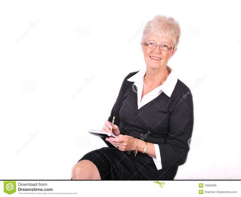 Mature Secretary Taking Notes Stock Photo - Image of education, human ...