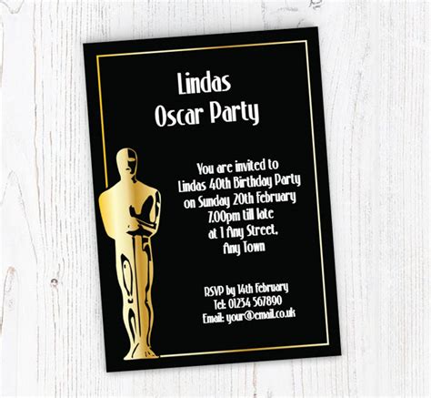 Academy awards party invitations and oscar invitations new selections for 2020. Oscar Party Invitations | Customise Online Plus Free ...