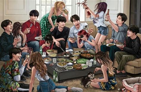 Pin de Yoona_Yuna em BTS Girlfriend Fanart | Bts desenho ...