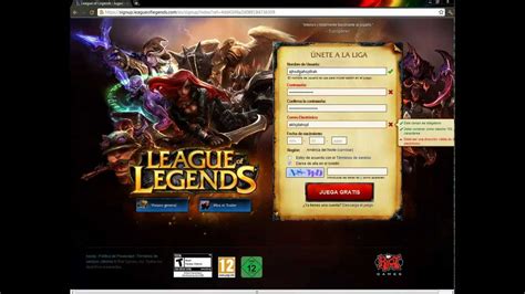 Simplemente elige tu juego y a jugar gratis. tutorial League of Legends (crear cuenta y descargar juego ...