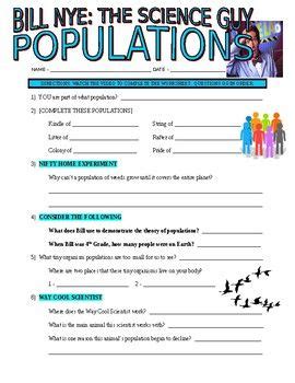 In both animals and plants, cells generally become specialized to perform certain functions. Bill Nye the Science Guy : POPULATIONS (video worksheet ...