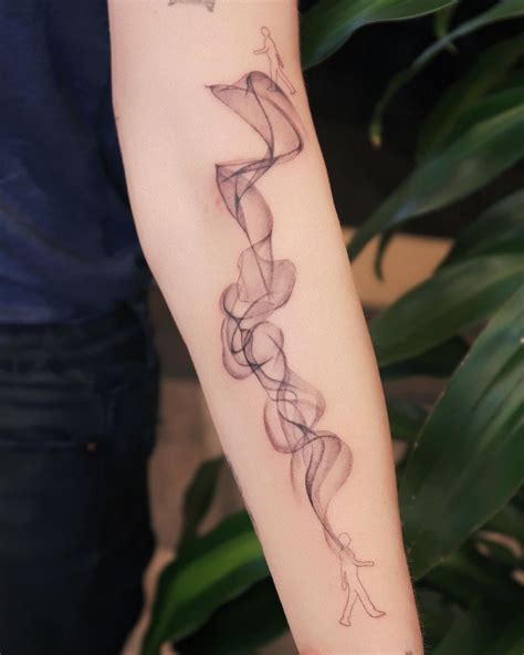 Silhouette pipe with hearts tattoo. Smoke Tattoo by MJ