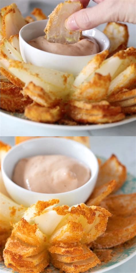 When you can't decide if you'd rather order in or cook for yourself, restaurant copycat appetizers offer the perfect solution. A low carb and low calorie blooming onion copycat! #keto #paleo #glutenfree #appetizer # ...