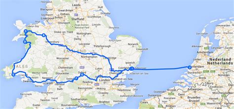 Met een lengte van circa 300 kilometer, grenst nederland in. Route Engeland en Wales, zomer 2014 | Is het nog ver?