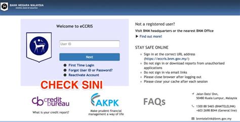 Tapi sebelum daftar online, kena update contact number dulu di kiosk bnm atau cawangan akpk. eCCRIS BNM | Sistem Bank Negara Malaysia - Berita Semasa