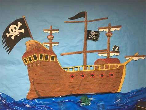 Here's my picnic theme class door! Pirate Ship Bulletin Board | Bulletin boards, Bulletin ...