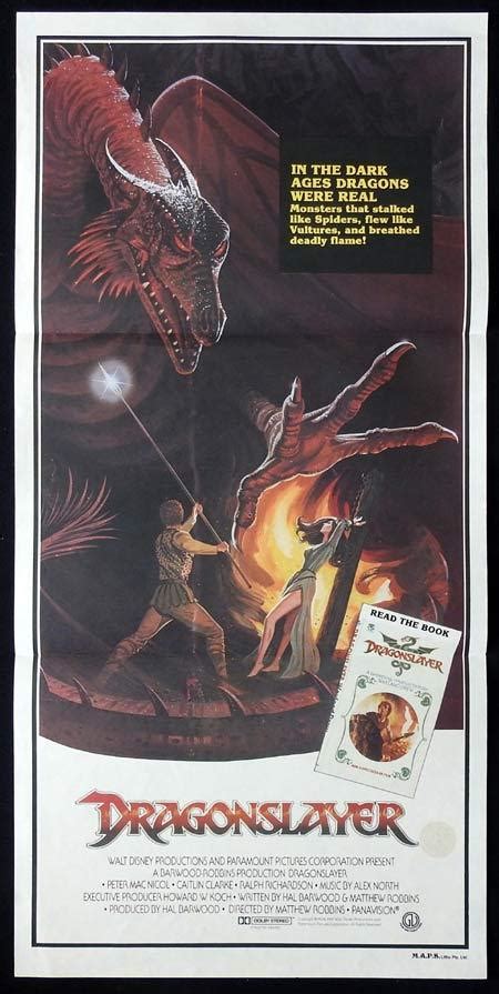 This movie belongs to blueprint pictures and sony pictures. DRAGONSLAYER Original daybill Movie Poster Peter MacNicol ...