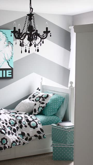 Zebra print always makes and impact. Gray and Turquoise Teen Bedroom - Contemporary - Kids ...