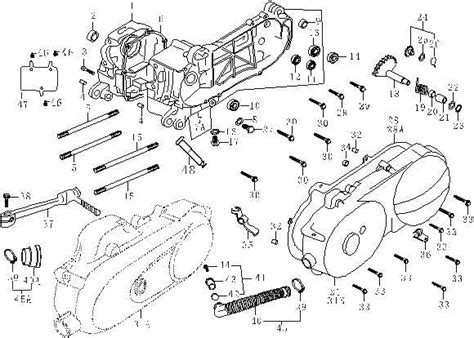 There are different specific engine designs used on these go karts and scooters, but the principles on this page will also apply to many different engines. 139QMB Crank Case Comp-Drive Cover-kick Starter