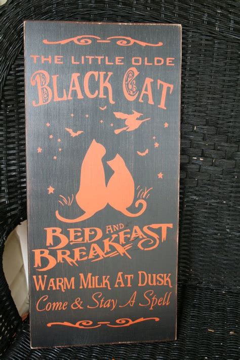 Halloween- Black Cat Bed and Breakfast- Sign. $44.00, via ...