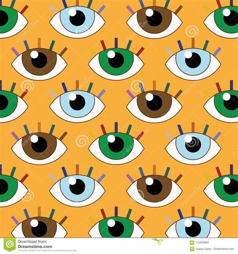 Funny Illustration Of Seamless Eyes With Fixed Gaze Stock Illustration - Illustration of gaze ...